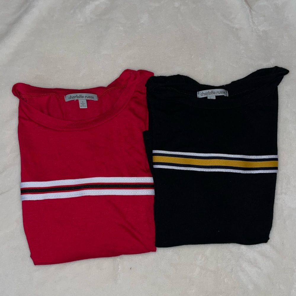 ♥️Charlotte Russe Red and Black T-Shirt Bundle